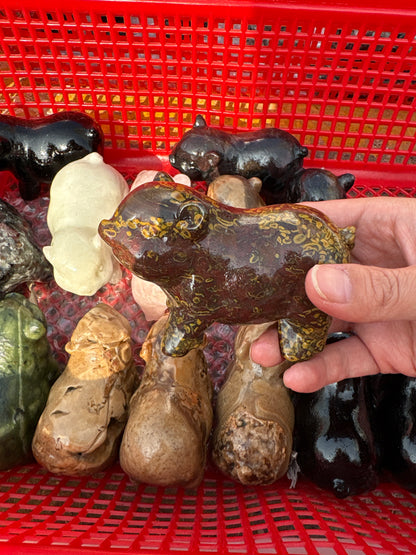 Carvings in different crystal materials 10cm